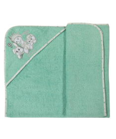 Tri Drugara u Parizu Peškir za bebe sa kapuljačom 100x100 cm - Full Mint 3543