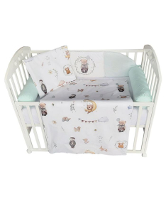 Textil Retro Mede komplet posteljina za krevetac za bebe Mint - 120x60 cm