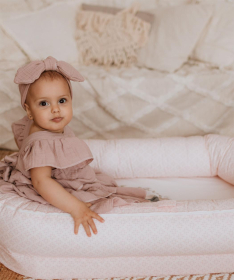 Textil multifunkcionalno gnezdo za bebe Retro Mede - Roze