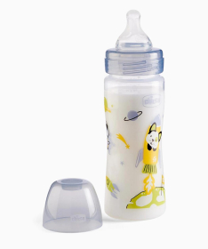 Chicco WB Plastična flašica za bebe 4 meseca + 330 ml - Siva