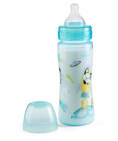 Chicco WB Plastična flašica za bebe 4 meseca + 330 ml - Plava
