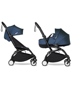 Babyzen Yoyo2 kolica za bebe 2 u 1 sa Korpom nosiljkom Crni ram - Air France Blue