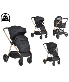 Cangaroo Hydra kolica za bebe 2 u 1 sa nosiljkom - Black