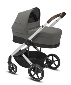 Cybex Balios S Lux kolica Lava Grey 3 u 1 sa Aton 5&Carrycot Soho Grey (Silver Frame)