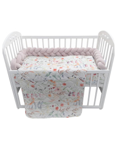 Textil komplet posteljine za bebe Cvetni svet 120x60 cm