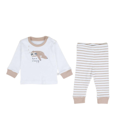 Just Kiddin Organic pidžama za bebe 3 - 6 meseci Lenjivac Bež - 11004271