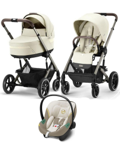 Cybex Balios S Lux kolica 3 u 1 sa auto sedištem Aton S2 i-Size Seashell Beige