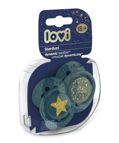 Lovi Dynamic Stardust silikonska varalica za bebe 18 meseci 2 komada - 22/895_Green