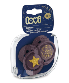 Lovi Dynamic Stardust silikonska varalica za bebe 18 meseci 2 komada - 22/895_Violet