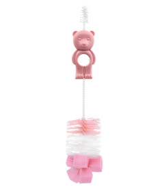Lorelli Bertoni Četka za čišćenje flašica i cucli Bear - Blush Pink