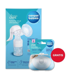 Canpol Babies Ručna Pumpica za Izmlazanje mleka Basic 12/216 + Gratis silikonske bradavice S 12/216/602
