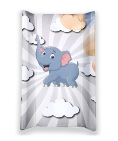 Deksi tvrda podloga za presvlačenje bebe Happy Elephant Grey 78x50 cm