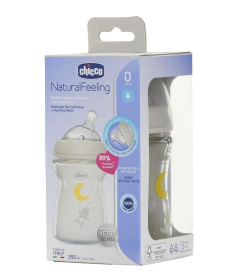 Chicco Staklena Natural Feeling flašica za bebe 250ml 0m + - A073736