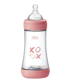 Chicco Perfect 5 plastična flašica za bebe 2m+ 240ml Fluxo - Roze - A075867