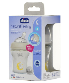 Chicco Staklena NaturalFeeling flašica za bebe 150ml 0m + - A073735