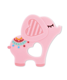 Lorelli Bertoni silikonska glodalica za bebe Lucky Elephant - Pink