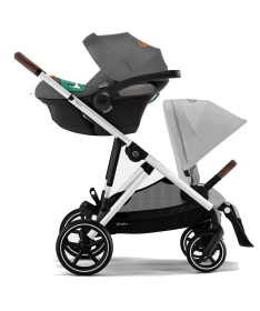 Cybex Gazelle S kolica za blizance 2 u 1 sa Aton S2 i-size auto sedištem - Lava Grey