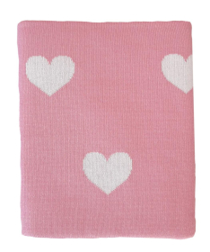 Textil Srculence ćebe za bebe 90x80 cm - Roze