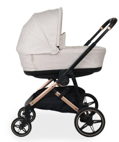 Jungle Motto Deluxe kolica za bebe 3 u 1 sa zlatnim ramom Beige