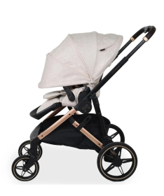 Jungle Motto Deluxe kolica za bebe 3 u 1 sa zlatnim ramom Beige