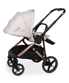 Jungle Motto Deluxe kolica za bebe 3 u 1 sa zlatnim ramom Beige