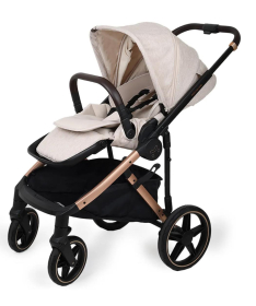 Jungle Motto Deluxe kolica za bebe 3 u 1 sa zlatnim ramom Beige