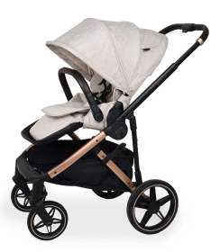 Jungle Motto Deluxe kolica za bebe 3 u 1 sa zlatnim ramom Beige