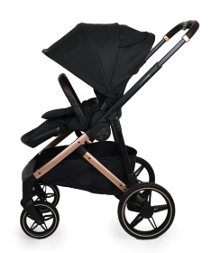 Jungle Motto Deluxe kolica za bebe 3 u 1 sa zlatnim ramom Black