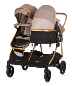 Chipolino Duo Smart kombinovana kolica za blizance Golden beige