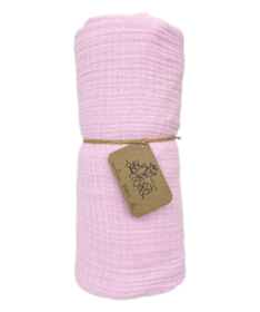 Deksi muslin prekrivač za bebe četvoroslojni 120x120 cm - Roze