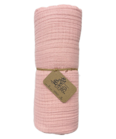 Deksi muslin prekrivač za bebe četvoroslojni 120x120 cm - Puder Roze
