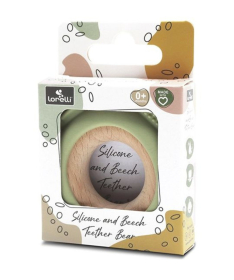 Lorelli Bear silikonska drvena glodalica za bebe Fresh Green
