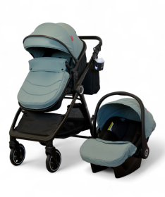 NouNou X1 kolica za bebe 3 u 1 sa I-size auto sedištem Green