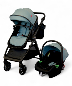 NouNou X1 kolica za bebe 3 u 1 sa I-size auto sedištem Green