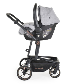 Cangaroo Ellada premium kolica za bebe 3 u 1 sa I-size auto sedištem - Grey