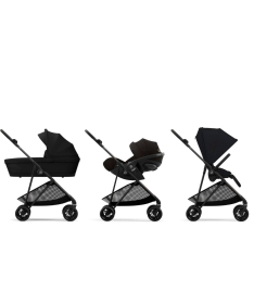 Cybex Melio Carbon kolica 3 u 1 sa auto sedištem Cloud G I-size - Magic Black &Moon Black