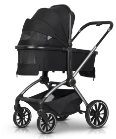 Eurocart Easy Go Giro kolica za bebe sa nosiljkom 2 u 1 Ebony Black