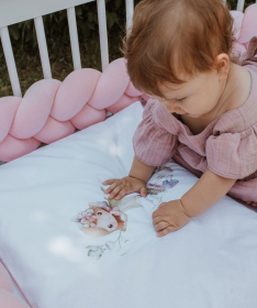 Textil komplet posteljina za krevetac za bebe Bambi Roze - 120x60 cm