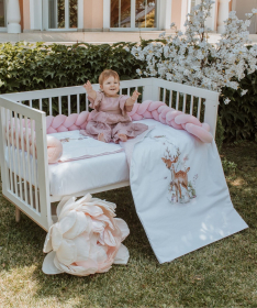 Textil komplet posteljina za krevetac za bebe Bambi Roze - 120x60 cm