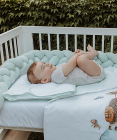 Textil komplet posteljina za krevetac za bebe Jež Plava - 120x60 cm
