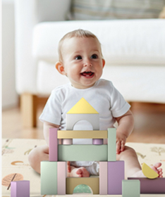 JOY sklopiva podloga za bebe 150x200x1 cm Grey Deco i Slon u planini