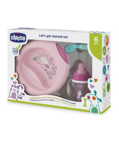 Chicco set za ishranu devojčica 6m+ Roze