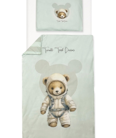 Textil posteljina (navlake) za krevetac za bebe Teddy Mint - 120x80 cm