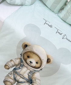 Textil komplet posteljina za krevetac za devojčice Teddy Mint - 120x60 cm