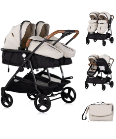 Chipolino Duo Smart kombinovana kolica za blizance Biscotta