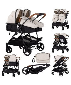 Chipolino Duo Smart kombinovana kolica za blizance Biscotta