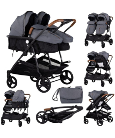 Chipolino Duo Smart kombinovana kolica za blizance Cloud