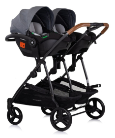 Chipolino Duo Smart kombinovana kolica za blizance 2 u 1 sa auto sedištem Cloud