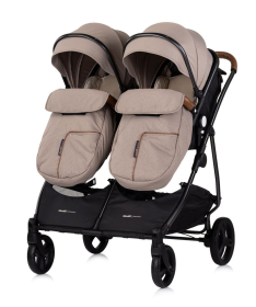 Chipolino Duo Smart kombinovana kolica za blizance 2 u 1 sa auto sedištem Tiramisu