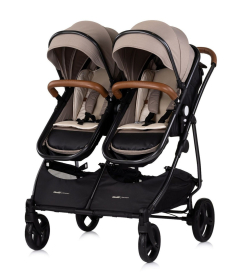 Chipolino Duo Smart kombinovana kolica za blizance 2 u 1 sa auto sedištem Tiramisu